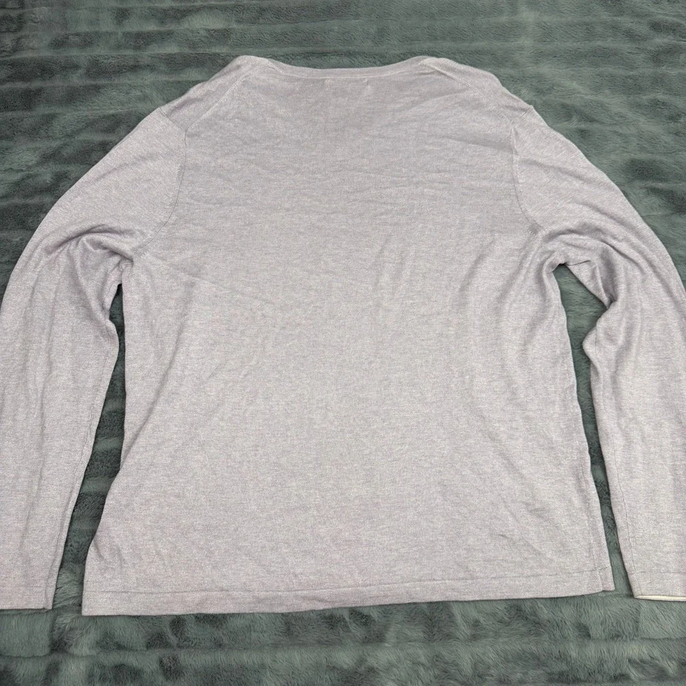 Banana Republic Mens XL V-Neck Sweater Silk Cotton Cashmere Blend Lavender 13326